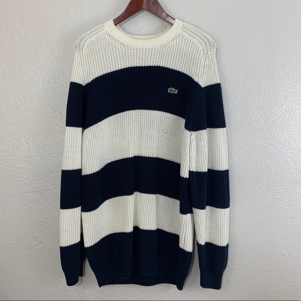 Lacoste men’s striped knit sweater